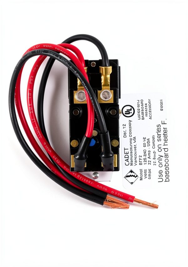 Cadet F Series Double Pole Built-In Baseboard Thermostat (Model: BTF2W, Part: 08734), 22 Amp, 120/208/240 Volt, White-3