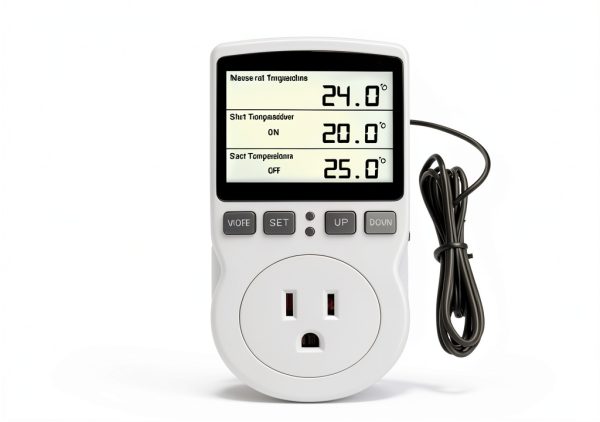 Plug in Thermostat Temperature Controller Electric Digital Thermostat Heating Cooling Mode Timer White-4