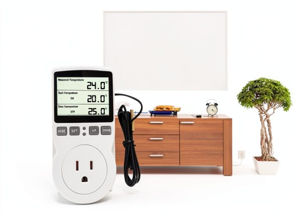 Plug in Thermostat Temperature Controller Electric Digital Thermostat Heating Cooling Mode Timer White-3